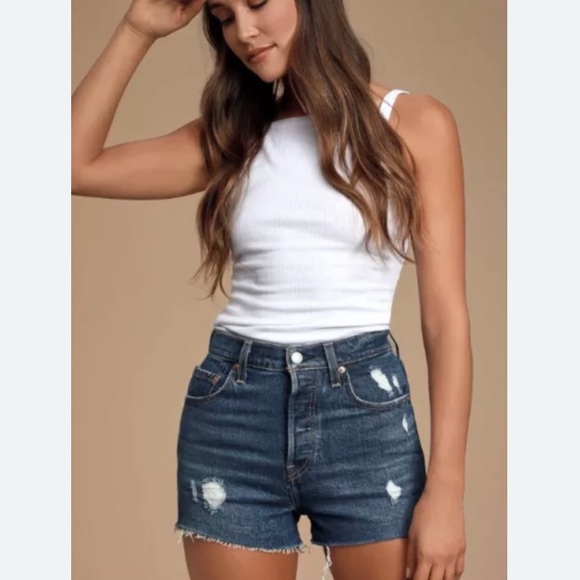 Levi’s Charleston Chill Ribcage High Rise Shorts - Picture 4 of 6